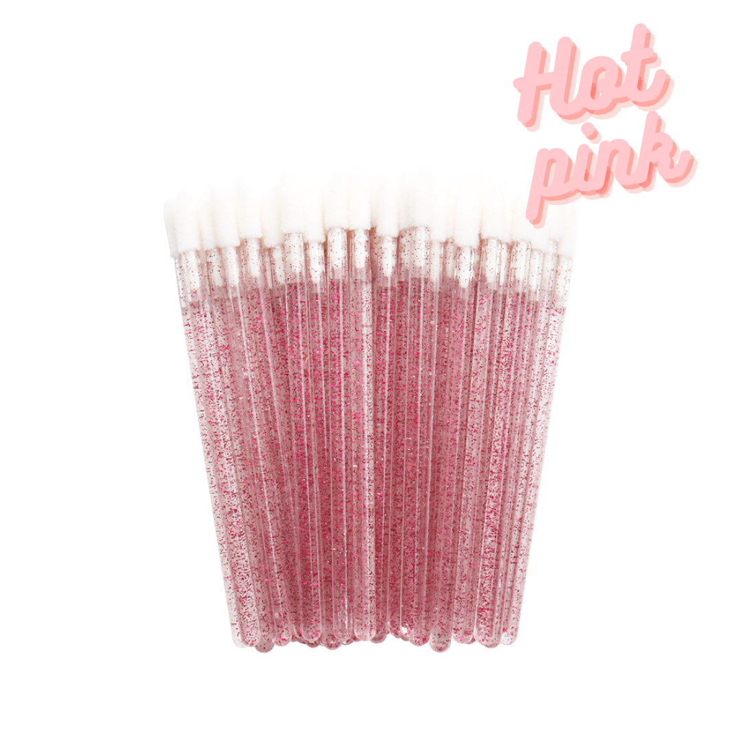Flocked Applicator Brushes for Eyelash Extension Hot Pink