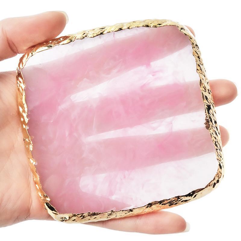 Gemstone Lash & Glue Holder Adhesive Palette - Pink Square